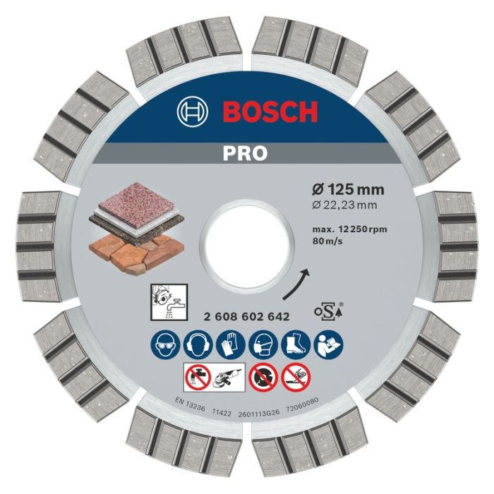 Bosch - Disc diamantat pentru piatra, 125x22.23x2.2mm [2608602642]