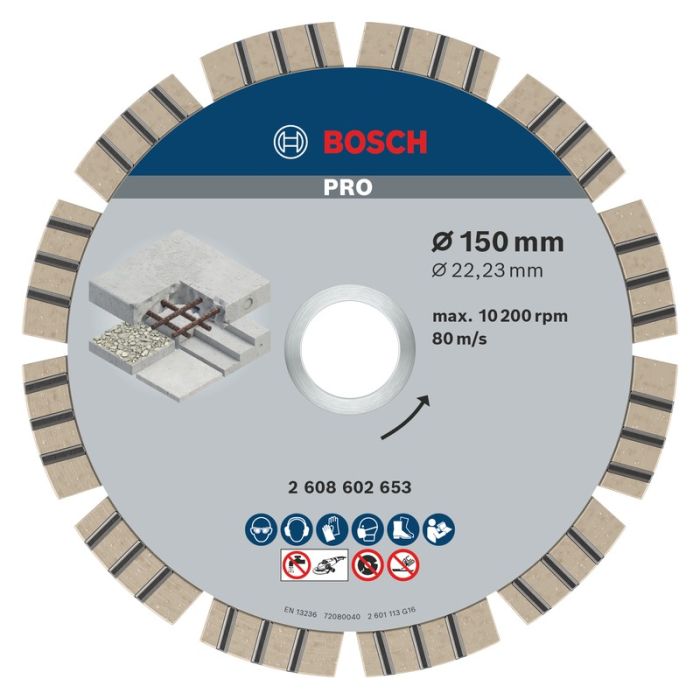 Bosch - Disc diamantat pentru beton, 150x22.23x2.4mm [2608602653]