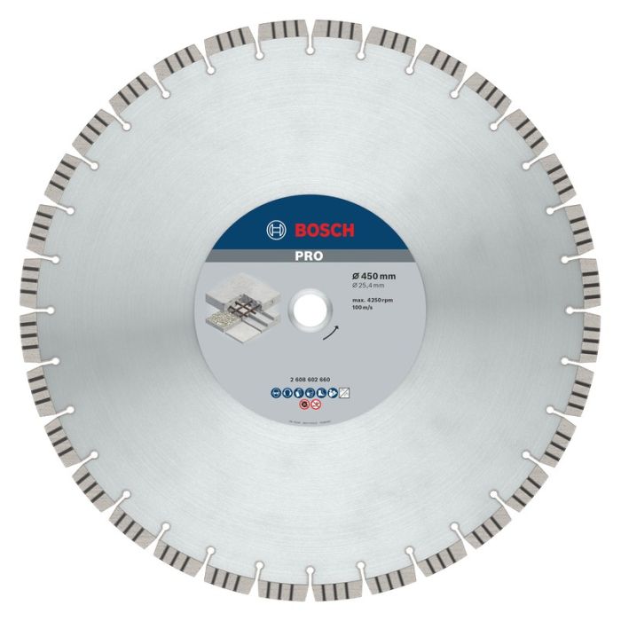Bosch - Disc diamantat pentru beton, 450x25.4x3.6mm [2608602660]