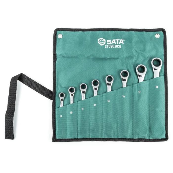 Set chei combinate cu clichet Sata, 8-19mm, 8 piese
