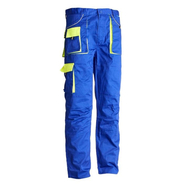 Pantalon talie ELITE marimea 54 albastru/verde bumbac cu poliester 235g/mp ENERGO