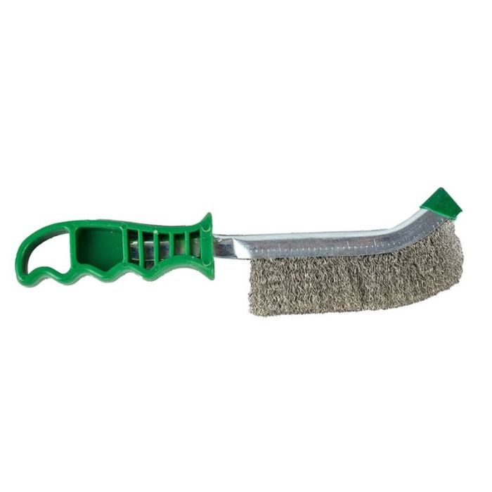 Perie sarma manuala INTENSIV 1 rand L-265mm grosime fir-0.3mm inox despletita maner plastic verde ENERGO