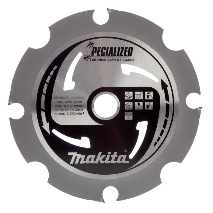 Makita - Disc pentru taiere fibra de ciment 165x20mm, 4 dinti [B-22997]