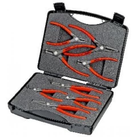 Set clesti inel siguranta Knipex seria 48 si 49 J1 J2 J11 J21 A1 A2 A11 A21 8 piese valiza plastic