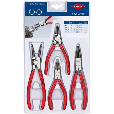 Set clesti inel siguranta Knipex J1 J2 A1 A2 4 piese in carcasa plastic