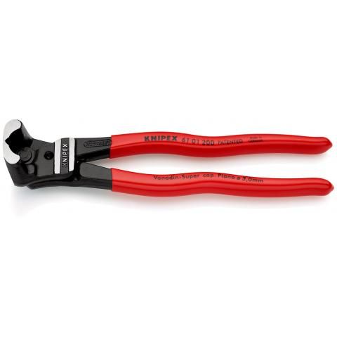 Cleste cu tais frontal Knipex manere plastic 200 mm blister