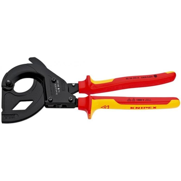 Cleste pentru taiat cablu armat cu clichet Knipex 315 mm VDE