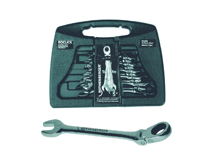 Set chei combinate articulate cu clichet Rothenberger, 8-19mm, 7 piese