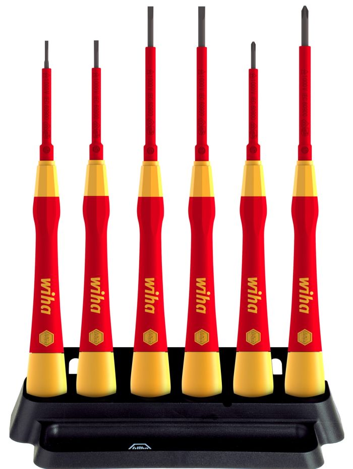 wiha - Set de surubelnite precizie, electricieni, PicoFinish, drepte si Philips, cu suport, 7 piese [WH42989]