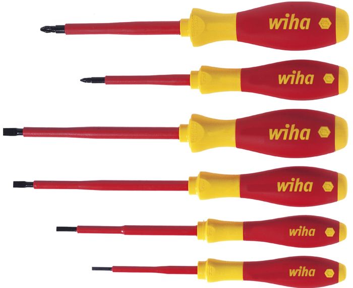 wiha - Set surubelnite electricieni, SoftFinish, Pozidriv, drepte, 6 piese [WH25477]