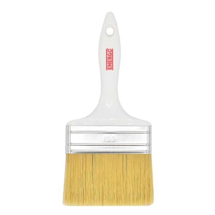 Pensula lata BASIC fir mixt 100mm cu maner plastic alb ENERGO