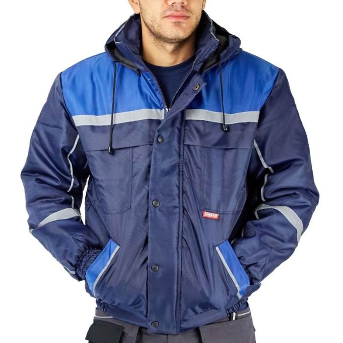 Jacheta iarna WINTER marimea XXXL albastru marin oxford cu poliester 190T si 300g/mp ENERGO