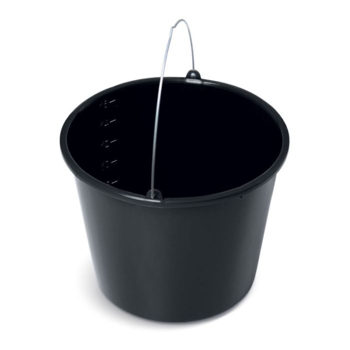 Galeata din plastic GTM capacitate 16L gradata maner otel neagra ENERGO