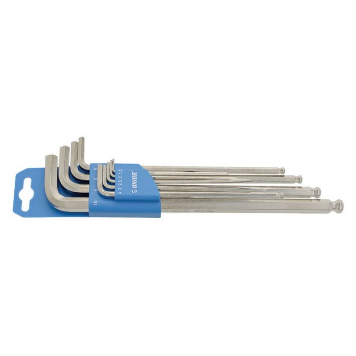 Set chei hexagonale in L Unior 220/3SLPH, cap sferic, 1.5 - 10mm, 9 piese