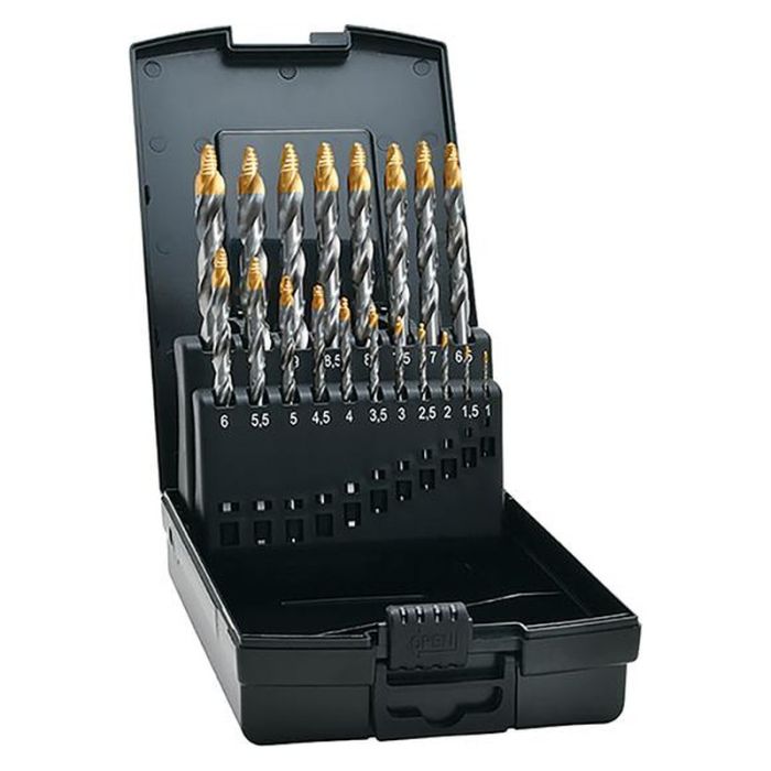EXACT - Set de burghie elicoidale hss-g steptech, 19 bucati din338 unghi punct de 118° exact [74561]