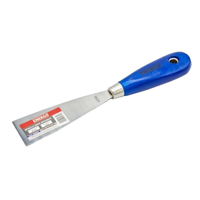 Spaclu EFICIENT lama inox latime 40mm grosime 0.6mm cu maner lemn ENERGO