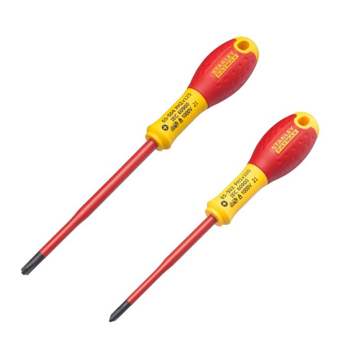 STANLEY - Surubelnite FatMax izolate VDE borneo: PH1 x 100mm, PH2 x 125mm, 2 piese [FMHT0-62648]