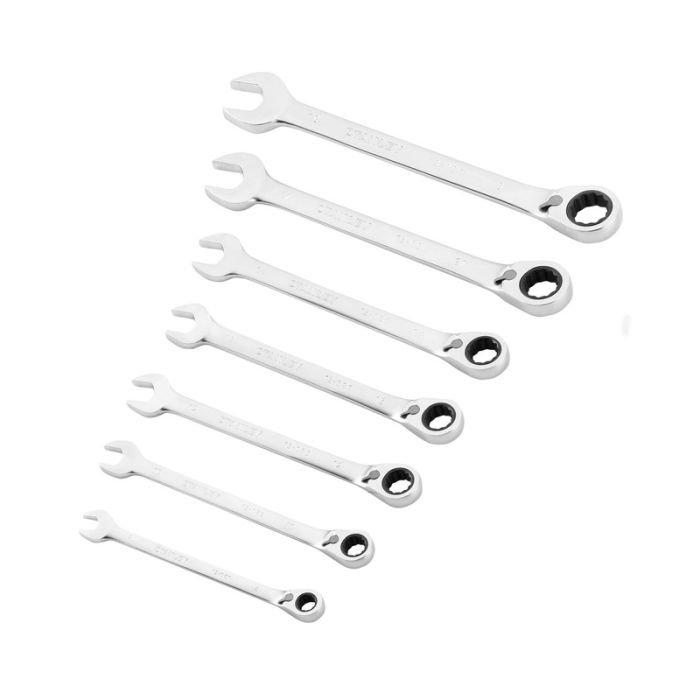 Set chei combinate cu clichet reversibil Stanley FatMax, 8-19mm, 7 piese