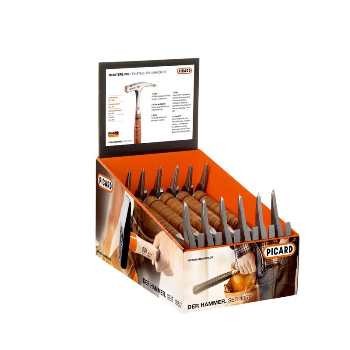Picard - Set 12 bucati ciocan cu gheare cu cap plat si maner din otel acoperit cu lemn [1079080]