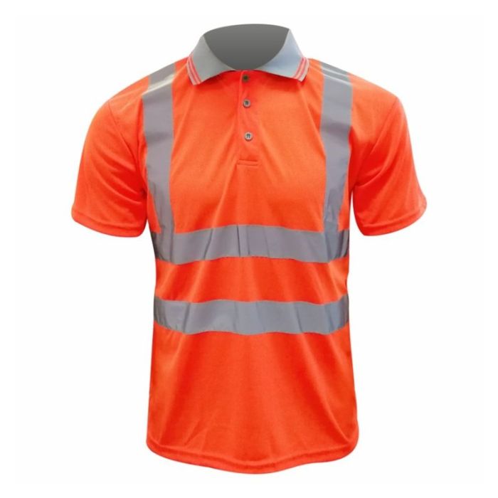 Tricou polo VISIBILITY marimea S portocaliu reflectorizant poliester ENERGO