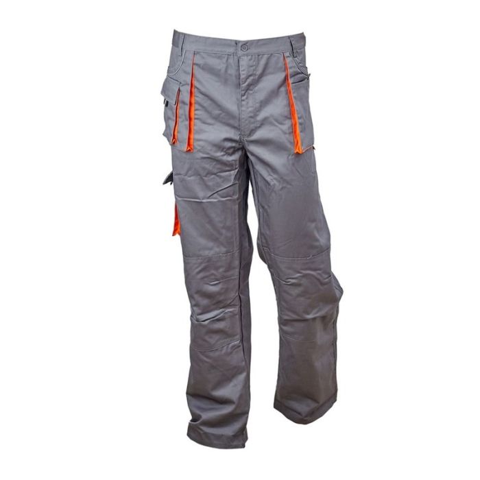 Pantalon talie STAR marimea 54 gri/portocaliu bumbac cu poliester 235g/mp ENERGO