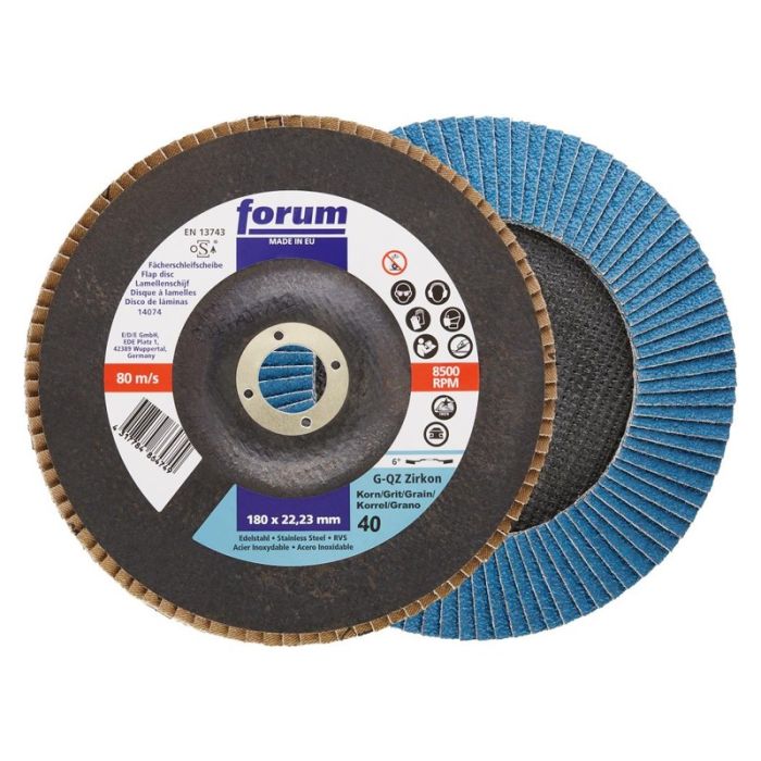 Disc abraziv lamelar Forum, 180x22.23mm, G40