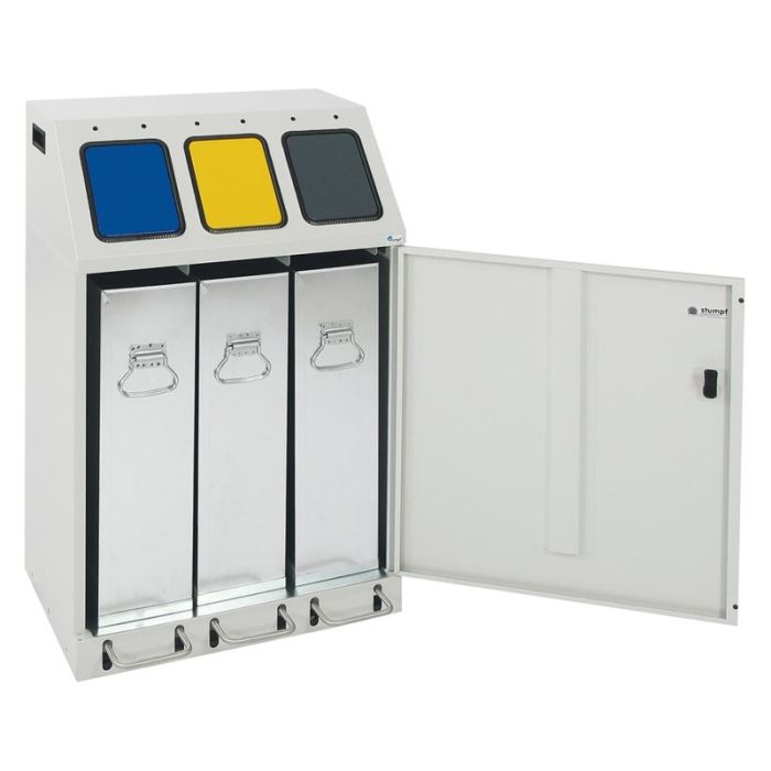 Cos de gunoi Stumpf 3x30L gri cu pedala