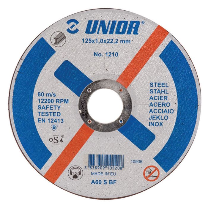 Disc abraziv pentru debitare otel Unior 1210, 1.6/125mm