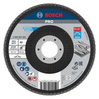 Disc lamelar slefuire otel/inox Bosch PRO X571, 125x22.23mm, G40