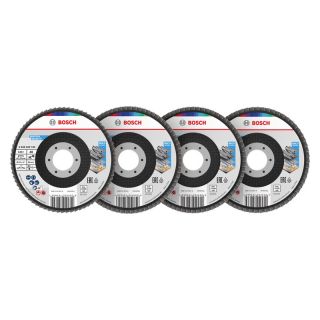 Set discuri lamelare slefuire multi-material Bosch X451, 115x22.23mm, G40/60/80/120, 15 bucati