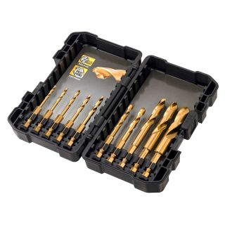 Set burghie pentru metal Dewalt HSS-Ti, hexagonal, 3-12mm, 10 bucati