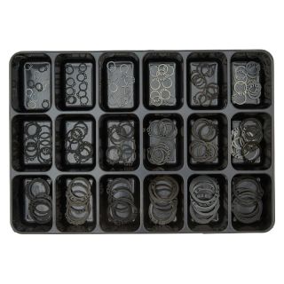 Cutie de asamblare 18 compartimente, E-NORM 17, DIN 471, sortiment inele de siguranta, brunate, E-NORM