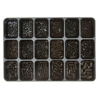 Cutie de asamblare 18 compartimente, E-NORM 38, DIN 916 45H, sortiment stifturi de fixare filetate, blank, E-NORM