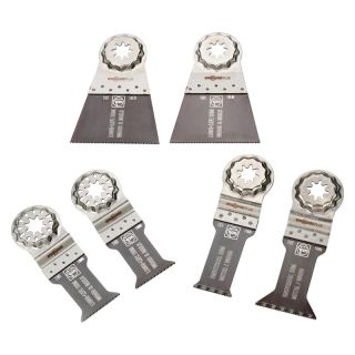 Set panze de fierastrau pentru taiat in adancime Best of E-Cut Starlock-Plus Wood & Metal, pentru Multimaster, prindere Starlock Plus, 6 buc, FEIN