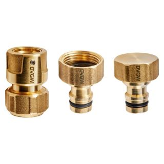 Set de baza GEKA plus, sistem de conectare, KTW, alama, 1xG3/4", 2x3/4", 2x dop de blocare, foaie