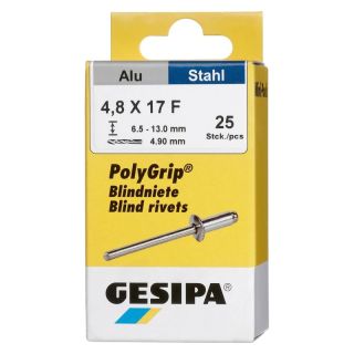 Mini-Pack nituri oarbe PolyGrip Al/otel, cap mare, 4.8x17mm, 25 buc, 1433853, GESIPA