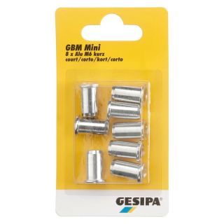 Mini-Pack nit piulita filetata, Al-Mg, M6, 0.25-3.5mm grosime, 8 buc, 1433673, GESIPA