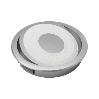 Spot LED pivotant Swing, Ø 68 mm, cablu 1.8 m, 12V, 2.5 W, alb natural, aspect de aluminiu, HALEMEIER