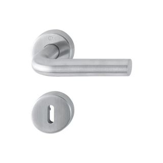 Maner pentru usi de interior 40-45mm, Bonn E150/42KV/42HKVS, rozeta pentru maner si cheie, 8mm, WC, inox, HOPPE