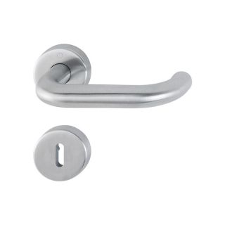 Maner pentru usi de interior 40-45mm, Paris E138/42H/42HKVS, rozeta pentru maner si cheie si buton 58, 8mm, PZ, inox, HOPPE