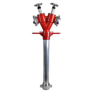 Conducta verticala pentru hidranti subterani DIN 3221, DN 80, 2 racorduri storz C cu robineti, 980 mm, 16 bar