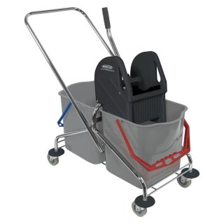 Carucior dublu pentru curatenie, 410x1000x930mm, 2x27L