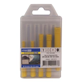 Set carote diamantate Profit Diamond Dry, prindere hexagonala, 5-12mm, 5 bucati