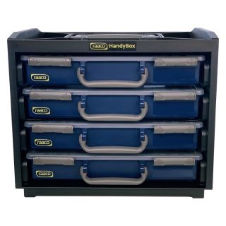 Cutie de transport Handybox 55x4 (echipata cu sertare), 310x376x265mm, albastru, RAACO