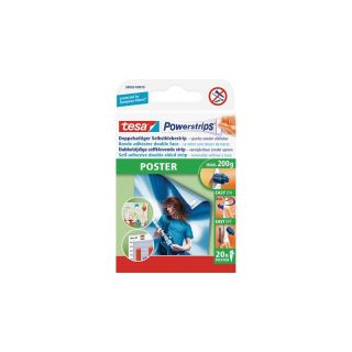 Benzi adezive tesa Powerstrips, Poster, 20 bucati, TESA