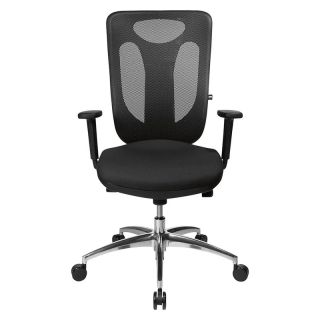 Scaun pivotant de birou model Sitness Net Pro 100, negru, spatar reglabil 600 - 650 mm, TOPSTAR