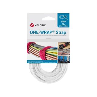 Legatura pentru cabluri cu Velcro ONE-WRAP Strap, 20 x 200 mm, alb, 25 buc, VELCRO