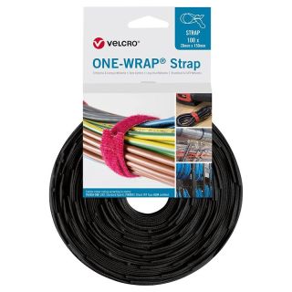 Legatura pentru cabluri cu Velcro ONE-WRAP Strap, 20 x 200 mm, negru, 100 buc, VELCRO