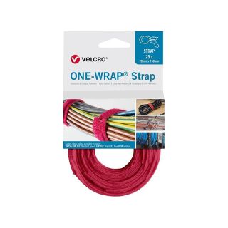 Legatura pentru cabluri cu Velcro ONE-WRAP Strap, 20 x 200 mm, rosu, 25 buc, VELCRO