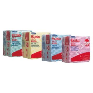 Laveta de stergere WYPALL X80, pliate pe sfert, 35 x 34 cm, 240 foi, rosu, KIMBERLY-CLARK